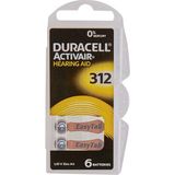 Duracell Easytab DA 312 - Pil tipi 312 olan tüm işitme cihazları için, 10 x 6 adet