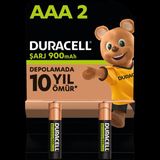 Duracell HR03/DX2400 Şarjlı 900 mAh 2'li AAA İnce Kalem Pil - 2 Adet