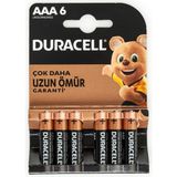 Duracell İnce AAA Kalem Pil 6'lı Paket Uzun Ömürlü Güç Sağlayan Güvenilir Pil