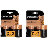 Duracell LR14/MN1400 Alkalin Orta Boy C Pil 2 x 2'li