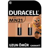 Duracell MN21 Özel Alkalin Pil (2’li Paket) 12V (A23 / 23A / V23GA / LRV08 / 8LR932) – Uzun kullanım ömrü garantili – Kablosuz Kapı Zillerinde Kullanım – 5 Yıl Depolama Ömrü Garantisi – Sızıntı önleme