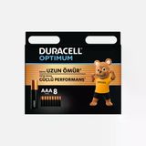 Duracell Optimum 8’Li Aaa Alkalin İnce Kalem Pil (4'Li Paket)