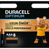 Duracell Optimum AAA İnce Kalem Pil (8’li Paket) - Alkalin Pil 1,5V - Pil Saklama Paketi - LR03 MX2400