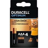 Duracell Optimum AAA Pil (4'lü paket), Alkalin Pil 1,5V, LR03 MX2400 - 4 Adet