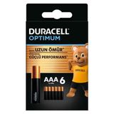 Duracell Optimum LR03-MN2400 1.5 V 6'lı Paket Alkalin AAA İnce Kalem Pil