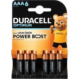 Duracell Optimum Power Boost AAA İnce Kalem Pil 6’lı