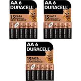 Duracell Pil Basic Aa Alkalin Kalem 6'lı 3 Paket