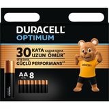 Duracell Pil Optimum Aa 8'Li - Uzun Ömürlü Ve Güçlü Performans