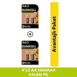 Duracell Şarj Edilebilir AA 1300mAh Piller, 4 Lü Paket