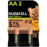 Duracell Şarj Edilebilir Aa Kalem Pil 2'Li Paket 1300 Mah Nimh, 2000 Şarj Döngüsü