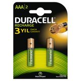 Duracell Şarj Edilebilir Aaa İnce Kalem Pil 2 Li Paket (750 Mah)