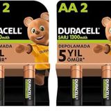 Duracell Şarj Edilebilir Pil AA Kalem (4'li Paket), 1300 mAh NiMH, 2000 Sarj Döngüsü, Önceden Sarj Edilmiştir