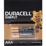 Duracell Simply AAA Alkalin Kalem Pil — 2'li Kartela