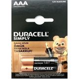 Duracell Simply Alkalin Aaa Ince Kalem Pil 1.5V 2'li LR03- MN2400