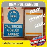 Durak Reklam Çalışırken Gözlük Takınız Iş Güvenlik Levhası A1 60X80 cm - 1 Adet