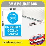 Durak Reklam Çalışırken Gözlük Takınız Iş Güvenlik Levhası A4 20X30 cm - 1 Adet