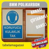 Durak Reklam Koruyucu Kulaklık Kullan Iş Güvenlik Levhası A1 60X80 cm - 1 Adet