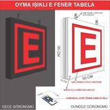 Durak Reklam Oyma Işıklı Eczane E Tabela - 60x60 cm - 1 Adet