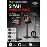 Durak Reklam Siyah Menü Panosu A4 – Çift Yönlü Yatay Dikey Kullanım, - 0 - Siyah - ayaklı menu panosu