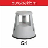 Durak Reklam Tekerlekli Tabure gri