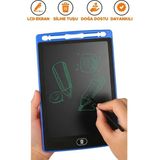 Duraktech 8.5 Inç Dijital LCD Yazı Tahtası - Kalemli Grafik Çizim ve Not Tableti - Tek Tuşla Silme Özellikli Çocuk Yazı Tahtası - Mavi