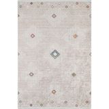 Durango Bej Modern Geometrik Etnik Eskitme Desenli Boho Makinada Yıkanabilir Hafif Hav Toz Vermez Leke Tutmaz Kaymaz Taban Dijital Makine Baskı Halı Oturma Odası Salon Yolluk Koridor Mutfak Halısı