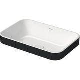 Duravit - Happy D.2 Plus 60 cm Lavabo Iç Beyaz Dış Siyah Outlet - 2359606100- - Siyah - Beyaz