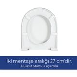 Duravit Starck 3 Uyumlu Klozet Kapağı Yavaş Kapanır