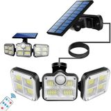 Durbuldum Kumandalı Solar Güneş Enerjili 122 Ledli Hareket Sensörlü Bahçe Aydınlatma Sokak Lambası