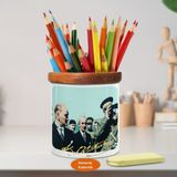 Dürbünlü Asker ve Kemal Atatürk Ahşap Seramik Kalemlik-ata_363 - Renkli