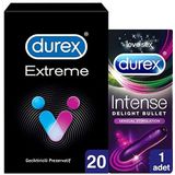 Durex Extreme Geciktiricili 20’li Prezervatif + Delight Bullet Titreşimli Vibratör