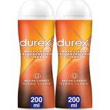 Durex Hassas ve Masaj Jeli 200 ml x 2 – Aromasız, Cilt Dostu, Uzun Etkili Kayganlaştırıcı Jel (2'li Paket)