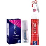 Durex Intense Uyarıcı Jel 10 Ml (20 Kullanım) Play Çilekli Kayganlaştırcı Jel+Geciktirici Ve Kelepçe