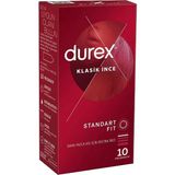 Durex Klasik İnce 10'lu Prezervatif Standart Fit İnce Yapısıyla Ekstra Konfor Sunar