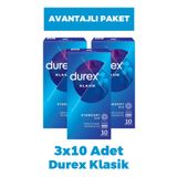 Durex Klasik Prezervatif 10'lu 3 Adet
