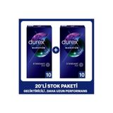 Durex Maraton Geciktiricili Prezervatif 20'li Stok Paketi 2x10 Standart Fit Kayganlaştırıcılı Orijinal