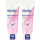 Durex Naturals Ekstra Hassas Kayganlaştırıcı Jel 2×100 ml – Kokusuz, Su Bazlı, Renksiz ve Dermatolojik Olarak Test Edilmiş