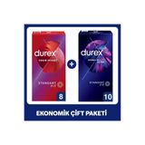 Durex Yakın Hisset 8’li + Karşılıklı Zevk 10’lu Prezervatif Ekonomik Çift Paketi