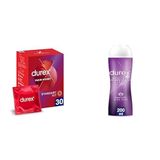 Durex Yakın Hisset İnce Prezervatif 30'lu, Standart Fit ve Durex Aloe Vera 2'si 1 Arada Kayganlaştırıcı & Masaj Jeli 200 ml, 30'lu + 200 ML, Hisset İnce Prezervatif + Aloe Vera Kayganlaştırıcı