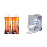 Durex Ylang Ylang 2'si 1 Arada Kayganlaştırıcı & Masaj Jeli 2 x 200 ml ve Durex Yok Ötesi Ultra Kaygan İnce Prezervatif 30'lu, 2X200 ML + 30'lu, ylang ylang Jeli + Ultra Kaygan İnce Prezervatif