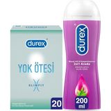 Durex Yok Ötesi Slim Fit 20'li İnce Prezervatif + 200 ml Aloe Vera Kayganlaştırıcı Jel