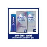 Durex Yok Ötesi Ultra Kaygan 10’lu + Ekstra His 10’lu Prezervatif + Hisset Jel 50 ml Set