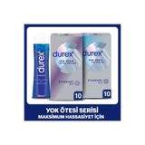 Durex Yok Ötesi Ultra Kaygan 10’lu + Ekstra His 10’lu Prezervatif + Hisset Jel 50 ml Set