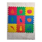 Durna Store EVA Puzzle Oyun Matı 9 Parça 33x33 cm 13 mm Meyve Desenli Eğitici Çocuk Oyun Halısı