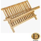 Durnes Bambu Katlanabilir Tabaklık Bulaşıklık Mutfak Düzenleyici Organizer 40 x 33 x 26 cm - Ahşap
