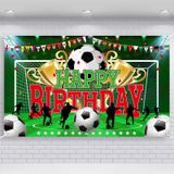 durony Futbol Partisi Arka Planı Spor Temalı Parti Dekorasyon Futbol Mutlu Yıllar Afişi Duvara Asılan Dekor Fotoğraf Arka Planı Tatil Doğum Günü Partisi Malzemeleri için, 177,8 x 119,8 cm