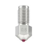 DUROZZLE Yakut Nozul 0,6mm, Ultimaker S5 3D Yazıcı İçin. Sertleştirilmiş, aşınmaya dayanıklı, Nikel Kaplı Bakır Gövde