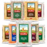 Duru 9 Çeşit Bakliyat Paketi 1 kg Nohut Fasulye Mercimek Pirinç ve Bulgur Çeşitleri - 9 Adet