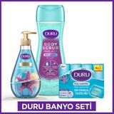 Duru Banyo Seti Ice Light Body Scrub Duş Jeli 450 Ml,Okyanus Sıvı Sabun 500 Ml & Katı Sabun 4x150 Gr