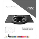 Duru Cam Cam Lavabo Platin Modeli 80x56 cm